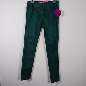 Tinseltown Straight Leg Skinny Jeans Huntress Green Snake Size 3